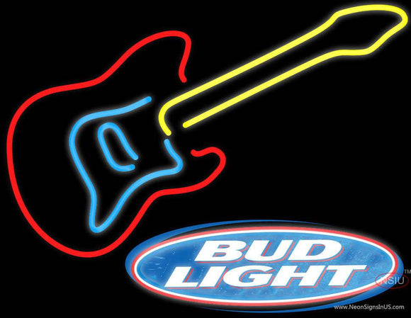 Bud Light Logo Guitar Neon Sign