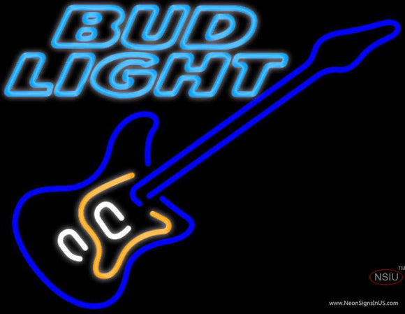 Bud Light Neon Blue Electric GUITAR Neon Sign  