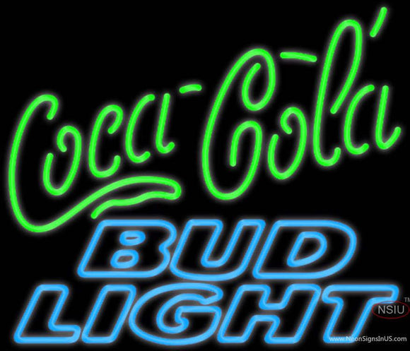 Bud Light Neon Coca Cola Green Neon Sign  