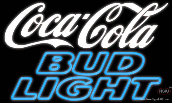 Bud Light Neon Coca Cola White Neon Sign  