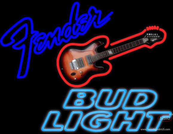 Bud Light Neon Fender GUITAR Neon Sign  