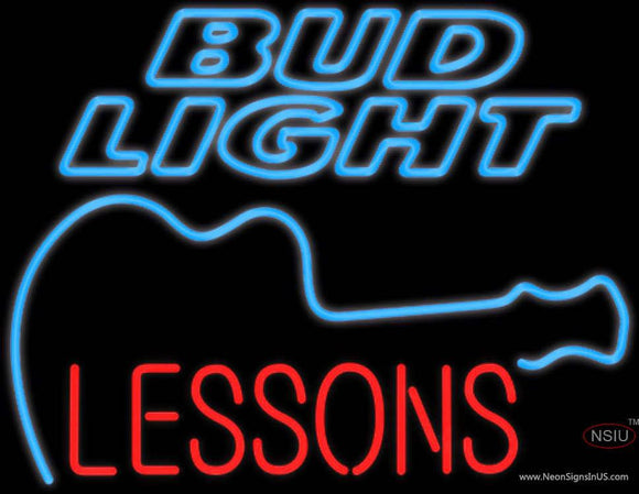 Bud Light Neon GUITAR Lessons Neon Sign  