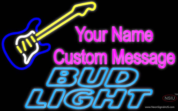 Bud Light Neon GUITAR Logo Neon Sign  