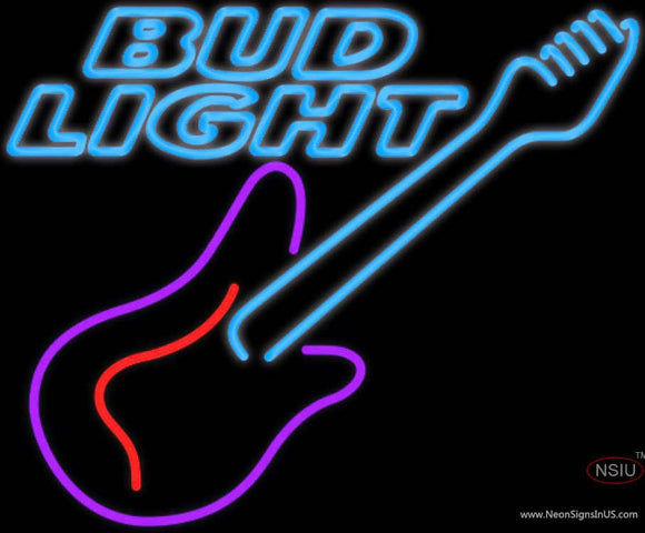 Bud Light Neon GUITAR Purple Red Neon Sign  