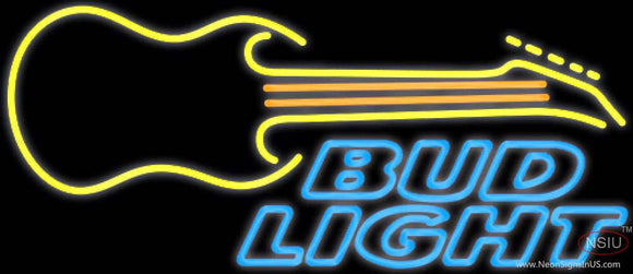 Bud Light Neon GUITAR Yellow Orange Neon Sign  