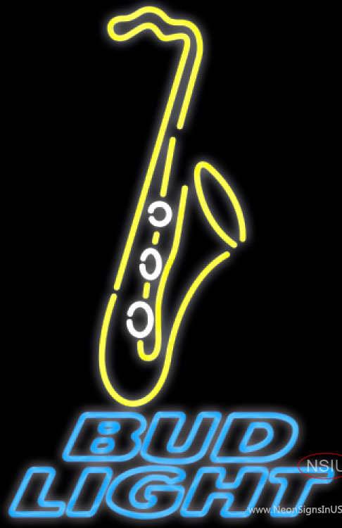 Bud Light Neon Yellow Saxophone Neon Sign  