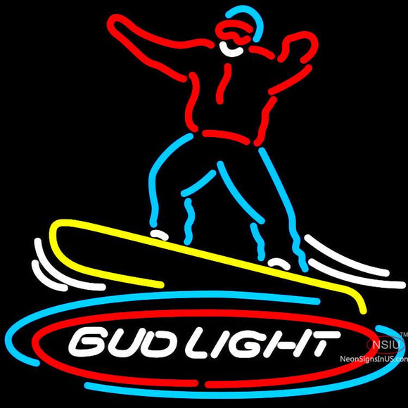 Bud Light Snowboarder Neon Beer Sign