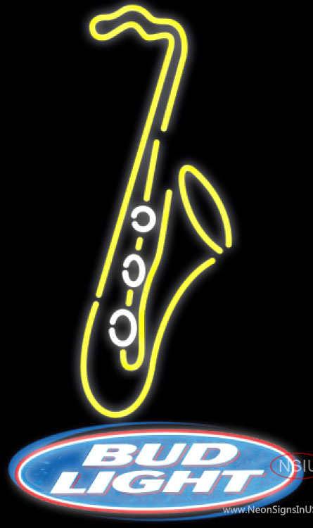Bud Light Yellow Saxophone Neon Sign  