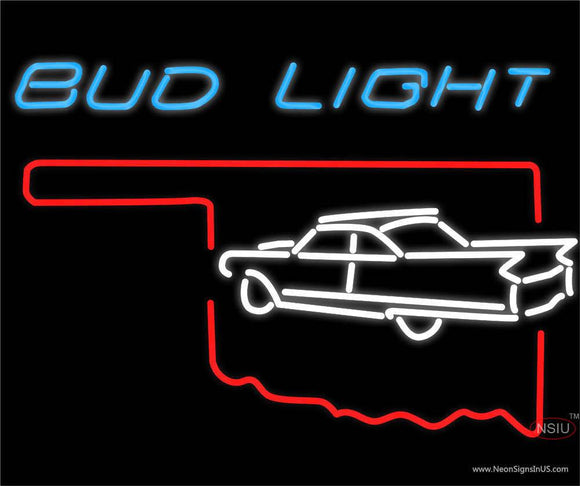 Budlight Oklahoma Car White Neon Sign