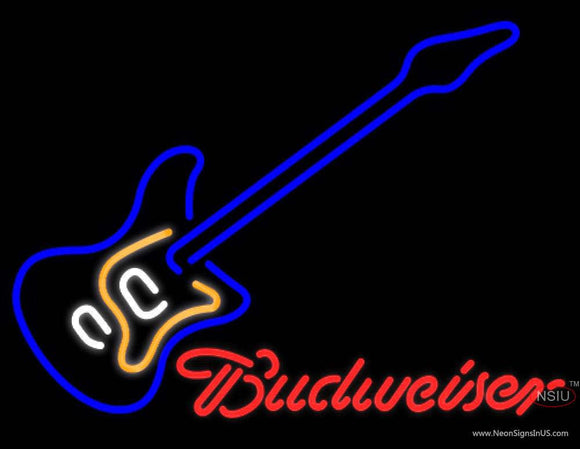 Budweiser Neon Blue Electric Guitar Neon Sign  7