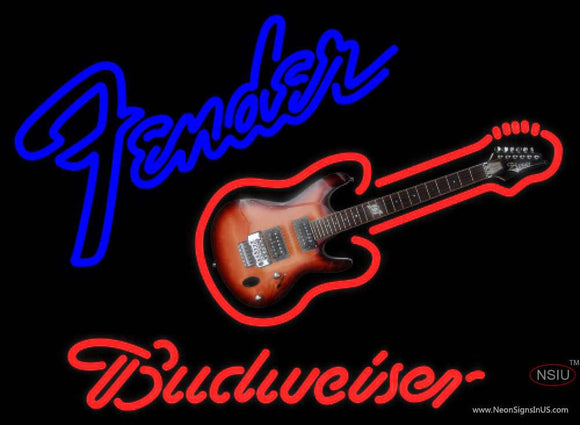 Budweiser Neon Fender Guitar Neon Sign  