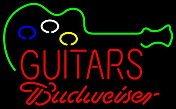 Budweiser Neon Guitar Flashing Handmade Art Neon Sign
