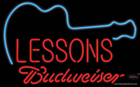 Budweiser Neon Guitar Lessons Neon Sign  