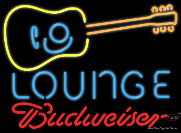Budweiser Neon Guitar Lounge Neon Sign  