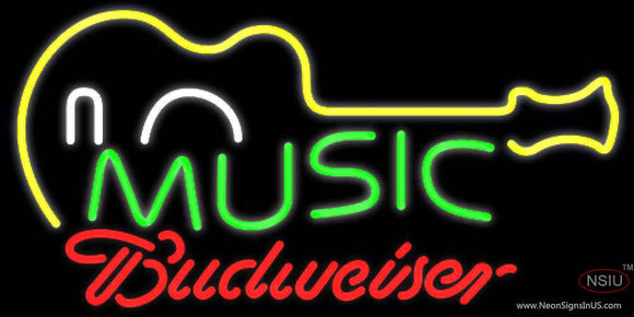 Budweiser Neon Music Guitar Neon Sign  