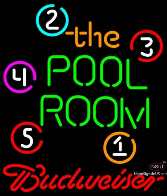 Budweiser Neon Pool Room Billiards Neon Sign  