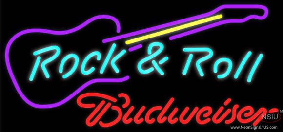 Budweiser Neon Rock N Roll Guitar Neon Sign  