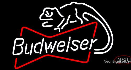 Budweiser Louie Lizard Bowtie Neon Beer Sign