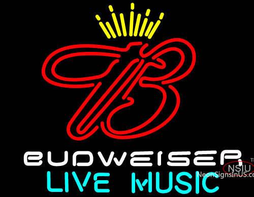 Budweiser Live Music  Neon Beer Sign