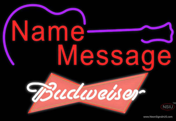 Budweiser Red Acoustic Guitar Neon Sign  
