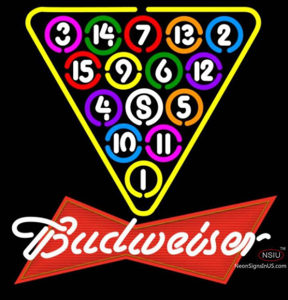 Budweiser Red Ball Billiards Pool Neon Sign  