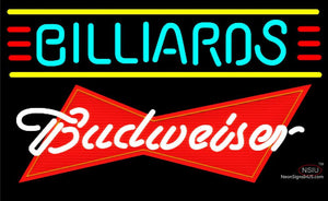 Budweiser Red Billiards Text Borders Pool Neon Sign  