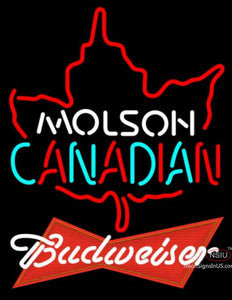 Budweiser Red Molson Leaf Hockey Neon Sign  