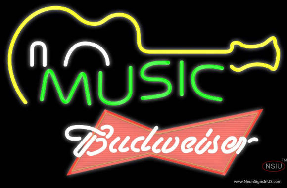 Budweiser Red Music Guitar Neon Sign  
