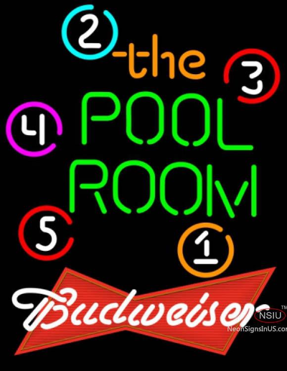Budweiser Red Pool Room Billiards Neon Sign  