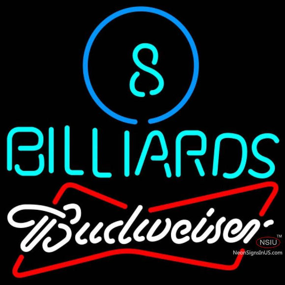 Budweiser White Ball Billiards Pool Neon Sign  