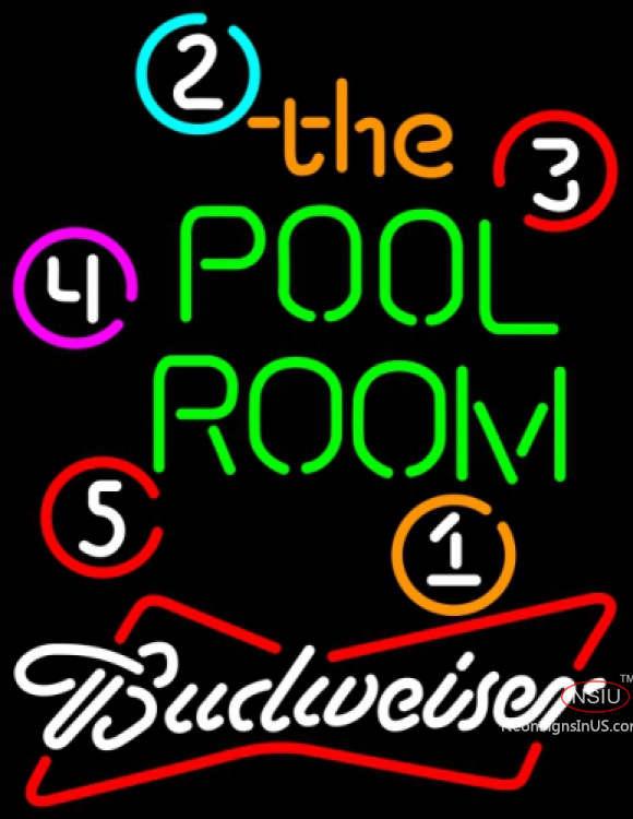 Budweiser White Pool Room Billiards Neon Sign  7