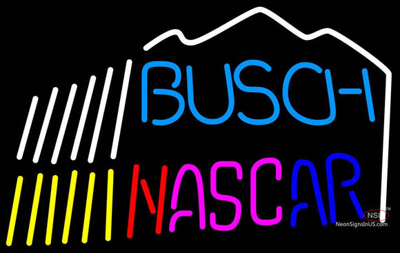 Busch Nascar W/Mountain Neon Beer Sign