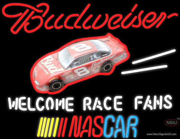 Budweiser Logo With NASCAR Neon Sign