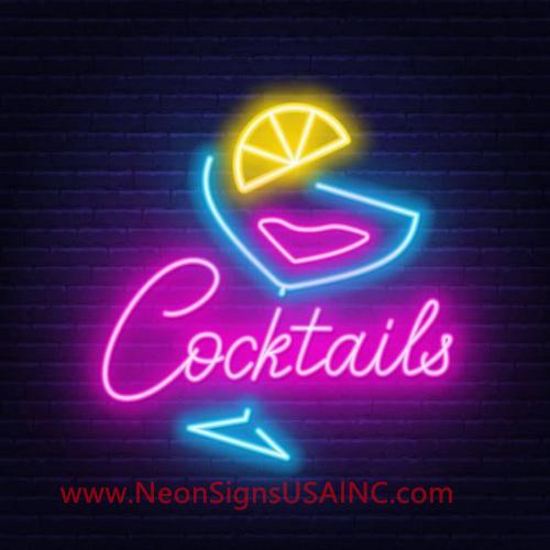 Cocktails Wedding Home Deco Neon Sign