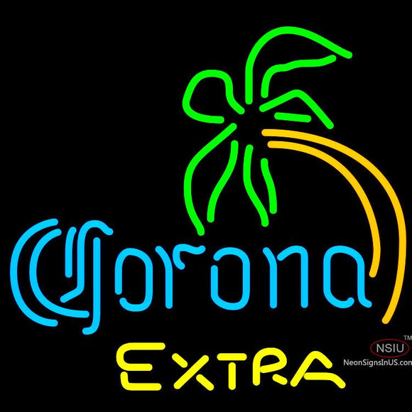 Corona Extra Curved Palm Tree Neon Beer Sign x