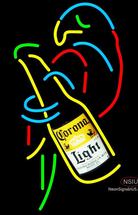 Corona Light Bottle Parrot Neon Beer Sign