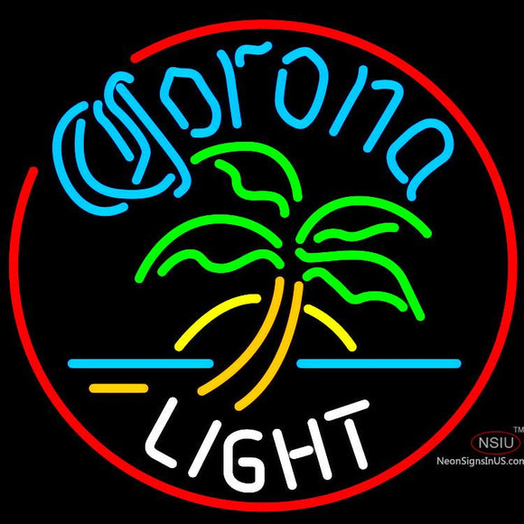 Corona Light Circle Palm Tree Neon Beer Sign x