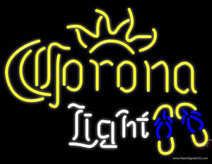 Corona Light Flip Flops Neon Beer Sign