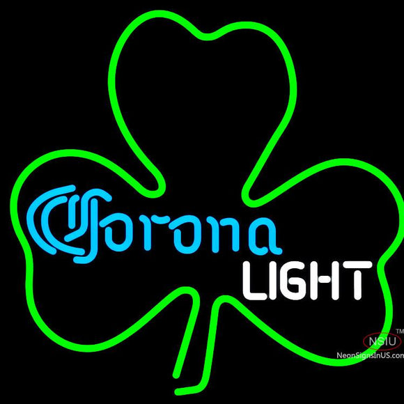 Corona Light Green Clover Neon Sign x