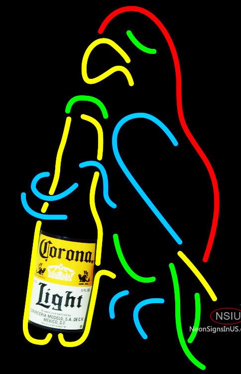 Corona Light Parrot Bottle Neon Beer Sign