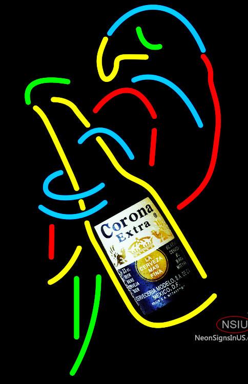 Corona Extra Parrot With Bottle Neon Beer Sign