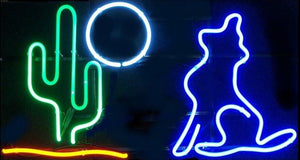 coyote cactus moon Handmade Art Neon Signs