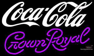 Crown Royal Coca Cola White Neon Sign  