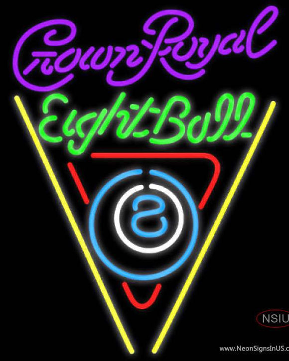 Crown Royal Eight Ball Billiards Pool Neon Sign  