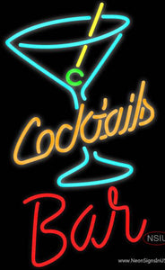 Custom Bar With Cocktail Neon Sign