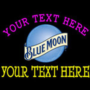 custom blue moon round logo neon beer sign