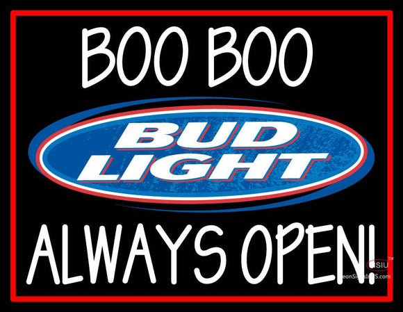 Custom Boo Boo Bud Light Logo Always Open 