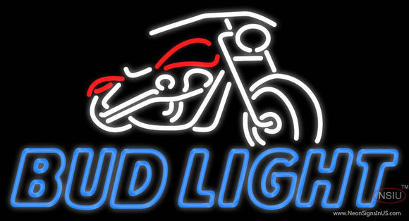 Custom Bud Light With Motorcycle Neon Sign 
