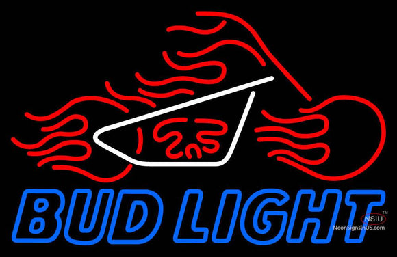 Custom Bud Light With Motorcycle Neon Sign 