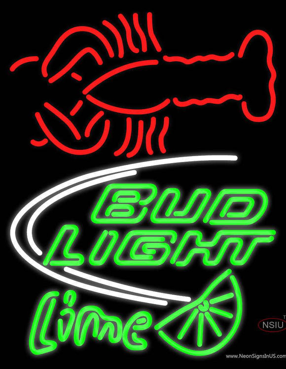 Bud Lime Bar With Red Lobster Neon Sign